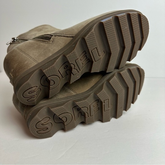Sorel Joan Of Arctic Wedge II Booties Size 7.5 EU 38.5 Quarry Gray Leather Zip - Picture 7 of 10